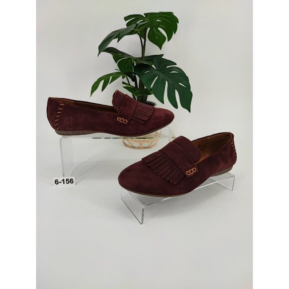 Born Women’s McGee Burgundy Merlot Suede Slip On Loafers Size 6.5 US - Picture 1 of 8